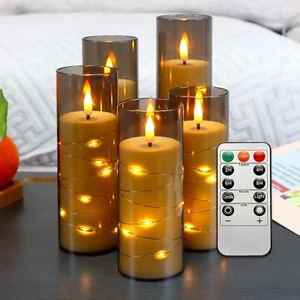 Flickering Flameless LED Candles, 5 Pack Battery Operated Candles with Timer and - Picture 1 of 12