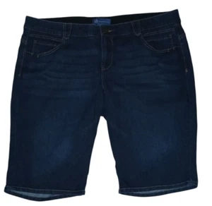 Bermudas vaqueras de mezclilla lavado oscuro Democracy Ab Solution para mujer 22 W tiro alto - Imagen 1 de 7
