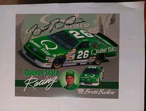 1993 Brett Bodine Postcard Autographed #26 Quaker State King Racing Nascar - Picture 1 of 3