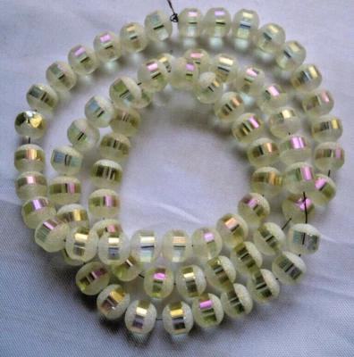 ca 70  Glasperlen  ca. 8 mm  Beige  -- # 244 - Bild 1 von 2