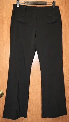 Pantalones de vestir Junior para mujer negros Bobby J frente plano talla 9 excelentes Foto 1 de 2