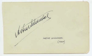 SCHNABEL, Artur. (1882–1951): Autograph Signature PIANO - Picture 1 of 1