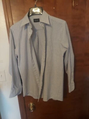 Edwards на пуговицах океан синий в полоску платье рубашка 32/33 15/15 1/2 - Изображение 1 из 4