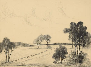 Martin Koblo 1905-1969 Leipzig / Radierung weite Landschaft Bäume Worpswede - Picture 1 of 19