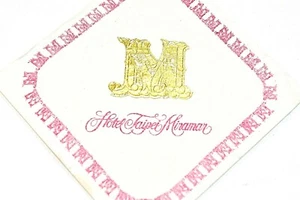 Ephemera Cocktail Napkin Hotel Taipei Miramar Advertisement Gold Leaf L1A  - Picture 1 of 5