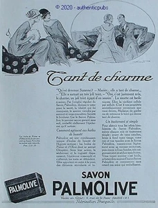 PUBLICITE SAVON PALMOLIVE TANT DE CHARME DESSIN SIGNE PECOUD DE 1925 AD PUB RARE - Picture 1 of 1