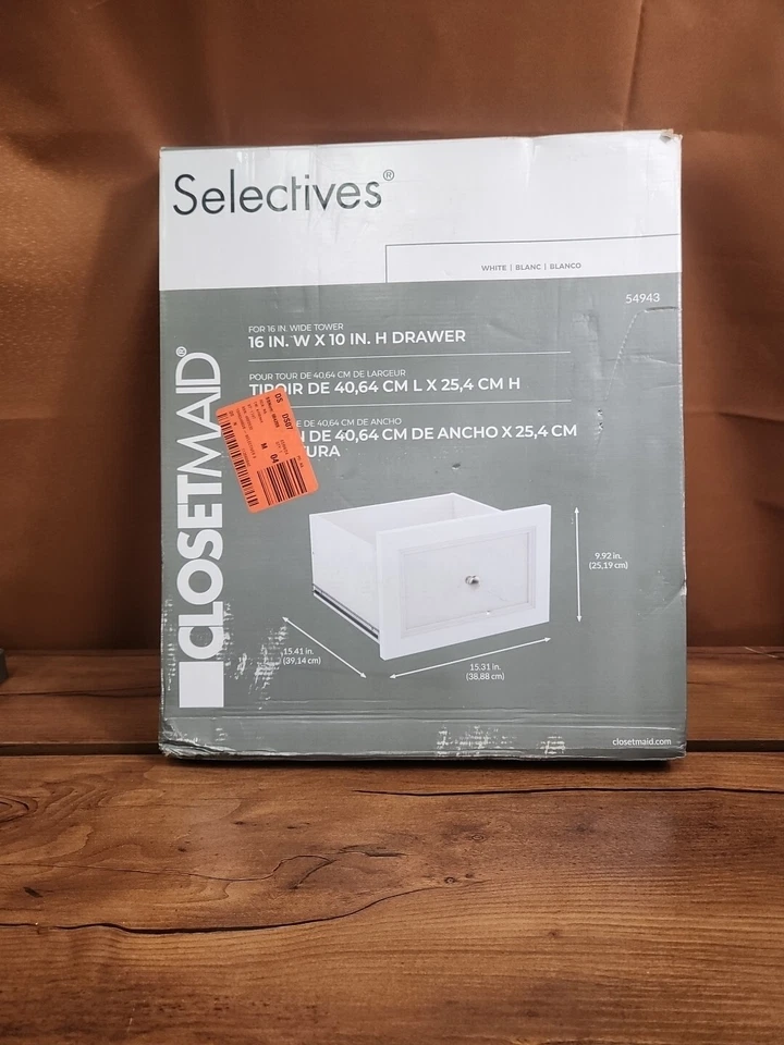 Gaveta branca ClosetMaid Suite modelo 54943 10 pol x 16 pol - Imagem 1 de 1