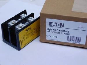 NEW! Eaton Buss CH16220-2 2P POWER BLOCK 175A-600V (VN) - Picture 1 of 7