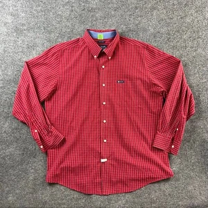 Camisa Ralph Lauren Chaps Hombre Grande Roja Azul A Cuadros Informal Manga Larga Con Botones - Imagen 1 de 17