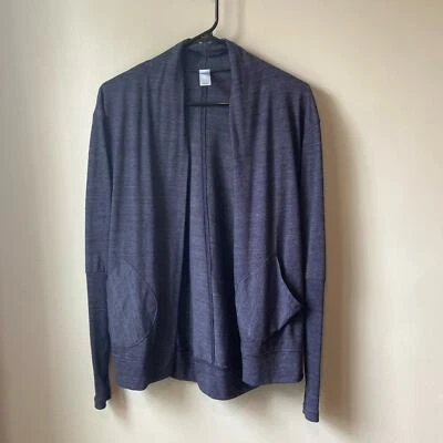 Cárdigan envolvente Alternative para mujer manga acanalada jersey ecológico en azul marino, XS Foto 1 de 4