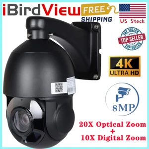 iBirdView 4K 8MP POE PTZ 30X Zoom IP Speed Dome Auto Tracking 2 Way Audio Camera - Picture 1 of 8