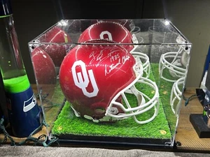 Vitrina Casco Tamaño Completo Acrílico Espejo Hierba Luz LED Riddell Fútbol - Imagen 1 de 15