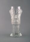 Eugen Montelin for Reijmyre glass. "Birch stub" vase in clear art glass. 1974