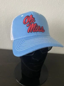 Ole Miss Mississippi Rebels hellblau weiß Mesh Trucker Snapback Mütze Kappe NEU - Bild 1 von 9