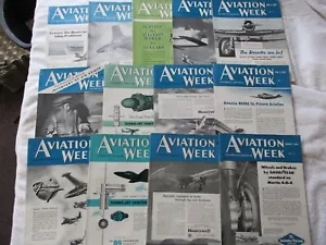 13 vintage Issues of 1952 Aviation Week Magazines, Airplane, Flying Jan to March - Picture 1 of 7