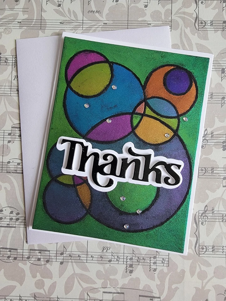 Thanks - Handmade Watercolored circles design, by BPW - Image 1 of 1