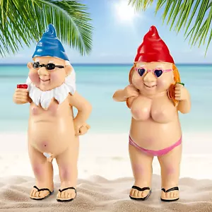 Nude Statuary Garden Gnomes Naughty Naked Funny Gift Statue Decor Nudist Gift - Picture 1 of 18