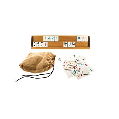 ALMINA Rummikub – Okey 101, Rummy perfekt für 2-4 Spieler, Brettspiel aus Holz