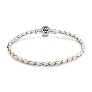 Ayllu Amulet Strand Bracelet with White Leather and Sterling Silver Clasp 8 Inch - Picture 1 of 4