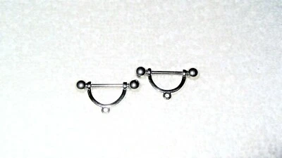 Lote de 10 peças de joias corporais de anéis de mamilo barra de aço inoxidável 14 g projete seu próprio - Imagem 1 de 3