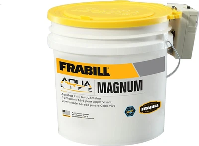 Frabill Bait Bucket with Aerator | 4.25-Gallon Live Bait Storage Bucket with ... - image 1 of 4
