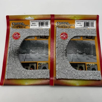 Lot of 2 NEW Chooch Enterprises 8370 HO Double-Track Random Stone Tunnel Portal - Image 1 of 3