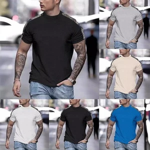 Bequem Spitze Kurzarmbluse Bluse Zur Seite Fahren Fitness Fitnessstudio - Picture 1 of 20