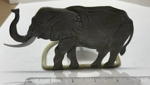 Vintage Brass Elephant Silhouette Candle Holder Tealight Stand Safari Home Décor - Picture 1 of 3