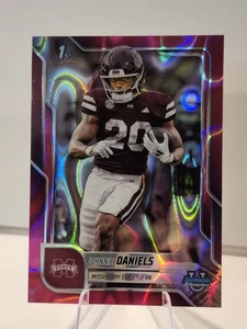 2025 Bowman University Chrome Johnnie Daniels Mississippi State 1st Pink Lava  - Picture 1 of 2