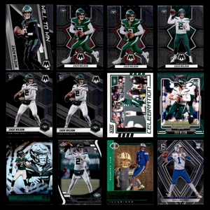 Lote 12 tarjetas de fútbol americano Zach Wilson 2022 Panini Mosaic Will to Win New York Jets - Imagen 1 de 15
