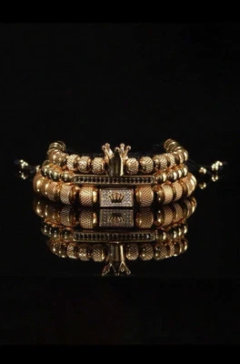 3 Pcs Of Crown Bead Bracelet Luxury Couple Jewellery Casual Fashion Bracelets - Image 1 of 2