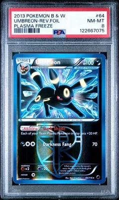UMBREON 64/116 PSA 8 PLASMA FREEZE REVERSE HOLO POKEMON CARD ENGLISH - Image 1 of 2