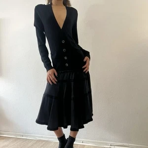 Vintage Y2K Marc by Marc Jacobs Pulloverkleid Wolle Seide schwarz Gr. XS - Bild 1 von 12