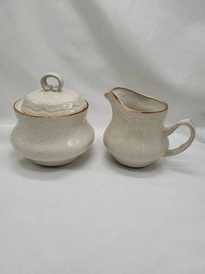 De colección Heartside barroco pintado a mano gres, crema y azucarero cubierto nuevo Foto 1 de 4