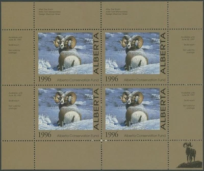 1996 CANADA-ALBERTA CONSERVATION FUND, BIG HORN SHEEP, M.S. , VD.#AWF1b - Image 1 of 2