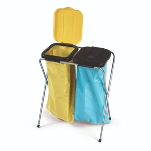 Nölle Abfallsammler 2-Fach mit Deckel gelb/schwarz - Bild 1 von 1