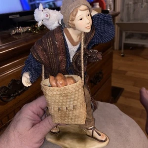 Members Mark Hand Painted Porcelain Fabric Nativity 2007 BOY with SHEEP - Picture 1 of 4