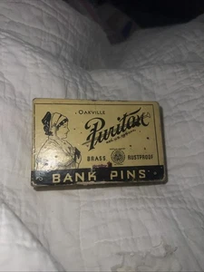 Vintage Puritanische Banknadeln zum Nähen in orig Karton Nr. 7 Oakville Co Waterbury Con - Bild 1 von 3
