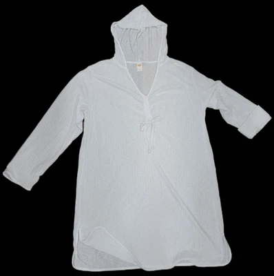  Traje de baño túnica blanca con capucha Tropical Escape 1X Foto 1 de 4