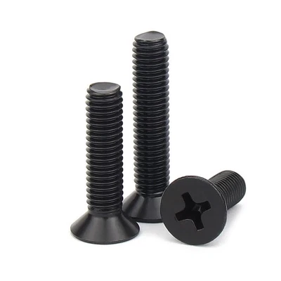 M2 M2.5 M3 M3.5 M4 M5 M6 Black Steel Phillips Countersunk Flat Head Screws Bolts - image 1 of 3