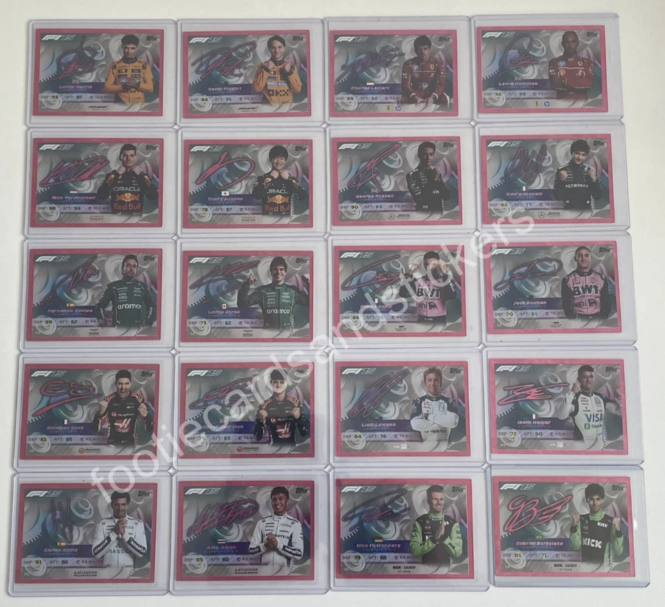 Turbo Attax 2025 COMPLETE FULL SET 20 PINK PARALLEL SIGNATURE STYLE - Topps 🇮🇳 - Image 1 of 1