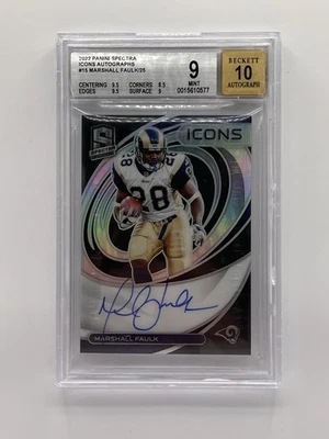 2022 Panini Spectra Icons Autographs Marshall Faulk #ICN-MFA/25 (AU) - Image 1 of 2