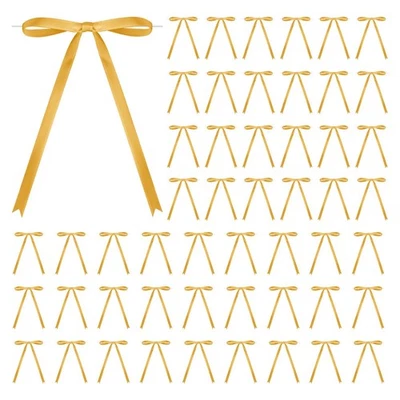 50 Piezas Arcos de Cinta de Satén 5x7 Pulgadas Arcos de Corbata Giratoria, Linda Decoración de Lazo para Envoltura de Regalo... Foto 1 de 4