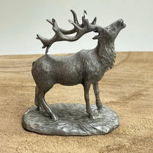 Vintage 1980 Rawcliffe Fine Pewter Miniature Elk Figurine, WIldlife Elk Pewter - Picture 1 of 9