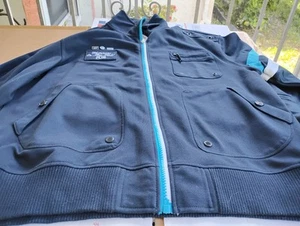 Parish Nation Jacket Mens 2XL Dark Blue Full Zip Advantage Patch Flags Pre-Loved - Picture 1 of 8