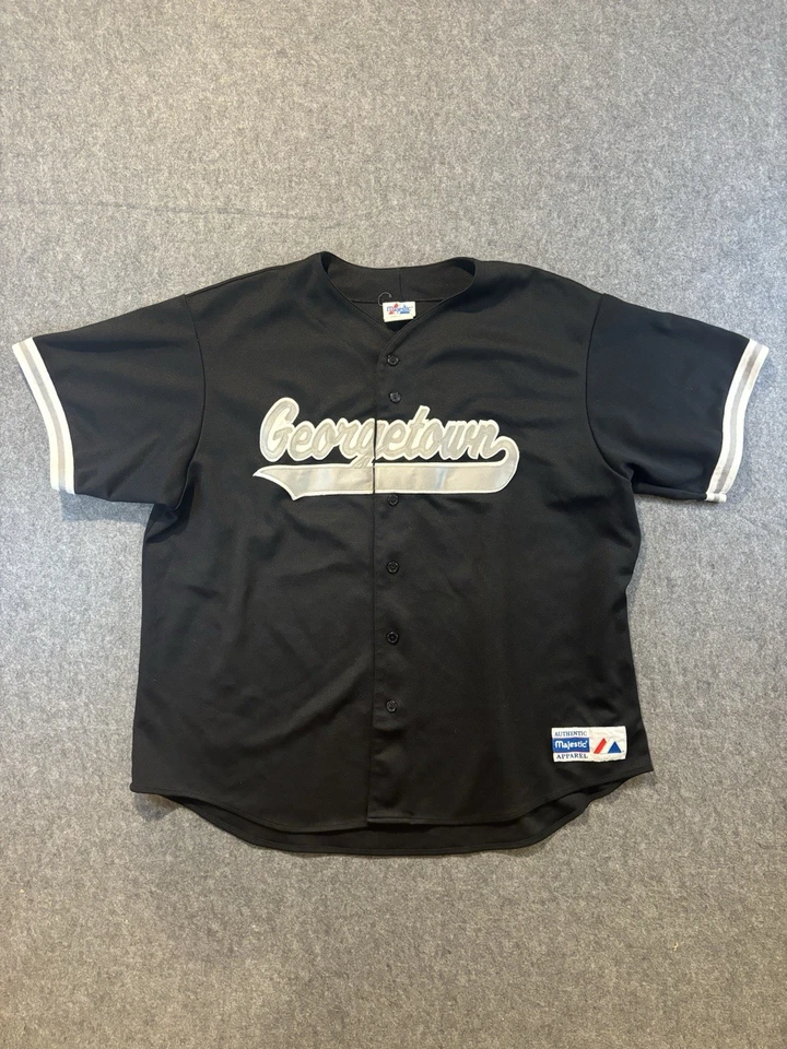 Винтажная бейсбольная футболка Majestic Georgetown Hoyas 90-е черная мужская размер 2XL - Изображение 1 из 4