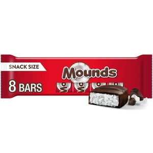 MOUNDS Coconut and Dark Chocolatey Snack Size, Candy Bars, 0.6 oz (8 Count) - Picture 1 of 7