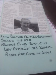 ERNIE BUTLER PORTSMOUTH FC PLAYER - Picture 1 of 1