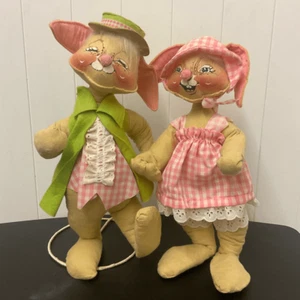 Vintage 18" Annalee Junge & Mädchen Paar Hase Kaninchen Ostern Parade Serie 18" groß - Bild 1 von 11