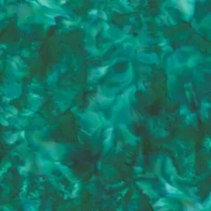 1895 Watercolour Batik Fabric by Hoffman #309 Viridian 100% Hand Dyed Cotton - Picture 1 of 2